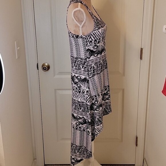 Blue Star Black and White Racerback High Low Dress Size Jr M EUC. NWOT - Picture 3 of 6